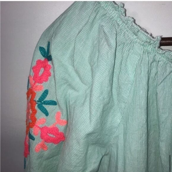 Women's Shoreline Green & Pink Embroidered Dress - Picture 7 of 10